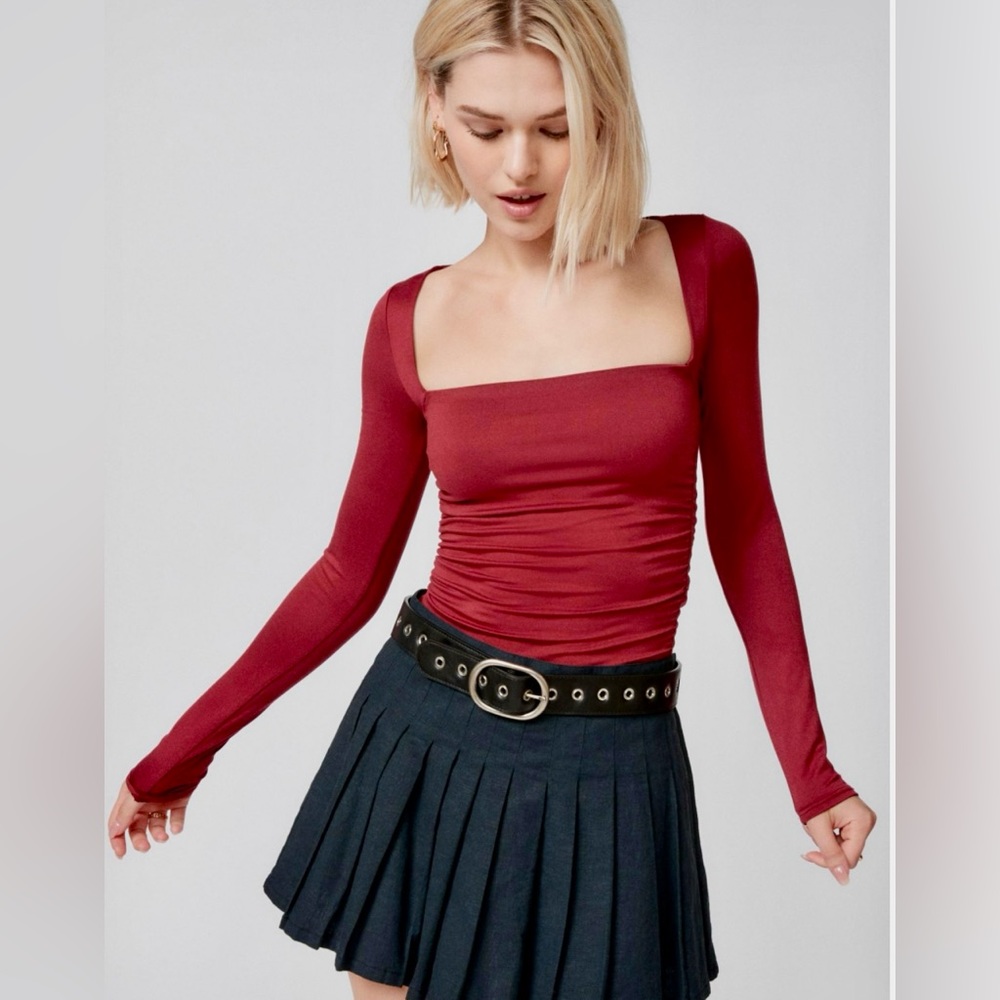 NWT Urban Outfitters Silence + Noise Victoria Long Sleeve, Square Neck Top, L